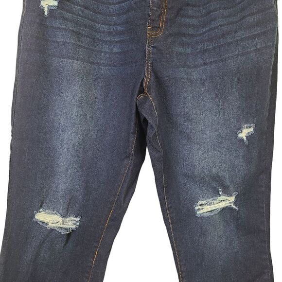 Pinkblush Womens Navy Blue Distressed Maternity Plus Size Jeans 1X - Picture 5 of 12